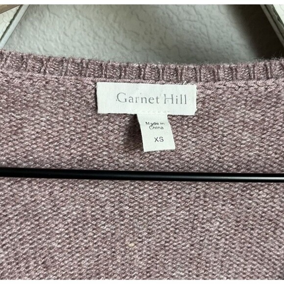 Garnet Hill Women's XS 100% Cashmere Cable Knit Tunic Sweater Mauve Pink - Picture 4 of 9